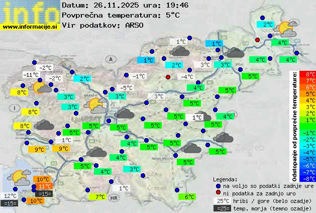 Trenutno vreme po Sloveniji