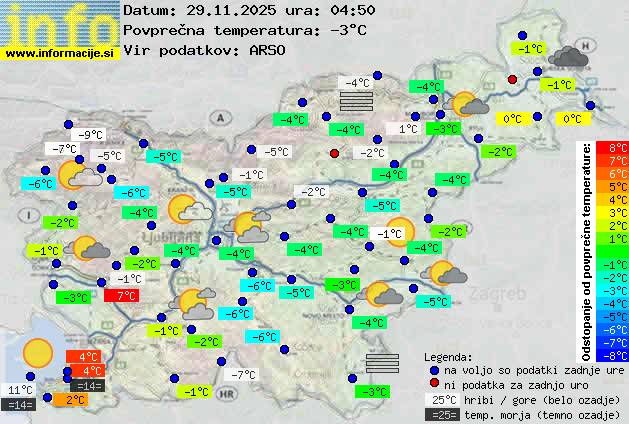 Trenutno vreme po Sloveniji