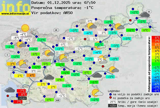 Trenutno vreme po Sloveniji