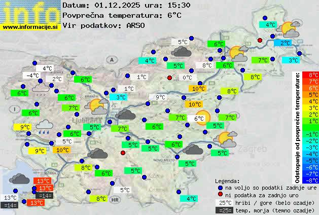 Trenutno vreme po Sloveniji