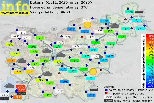 Trenutno vreme po Sloveniji