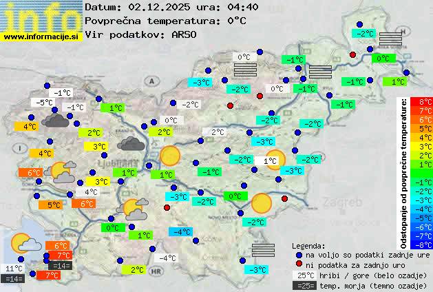 Trenutno vreme po Sloveniji