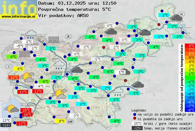 Trenutno vreme po Sloveniji