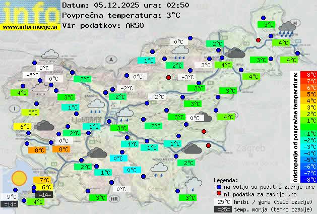 Trenutno vreme po Sloveniji