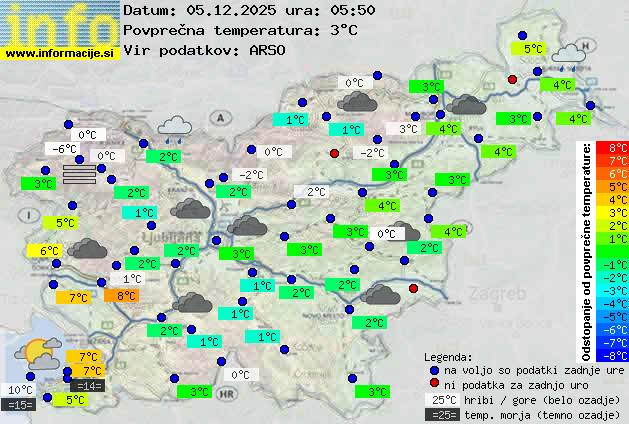 Trenutno vreme po Sloveniji