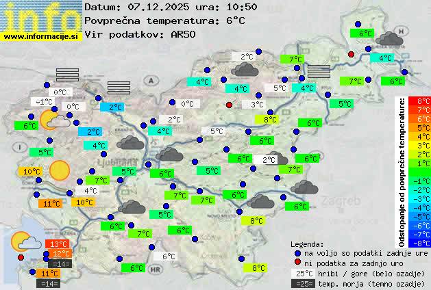 Trenutno vreme po Sloveniji