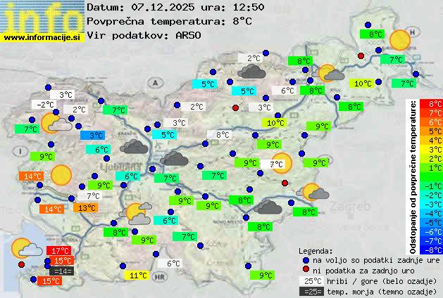 Trenutno vreme po Sloveniji
