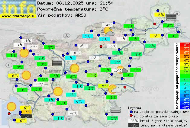 Trenutno vreme po Sloveniji
