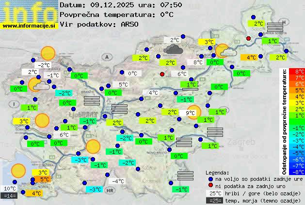 Trenutno vreme po Sloveniji