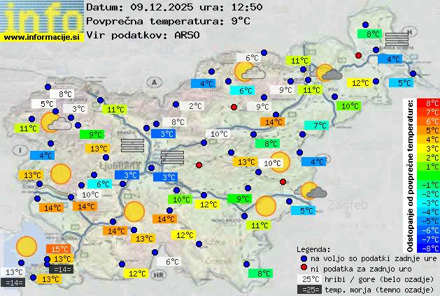 Trenutno vreme po Sloveniji