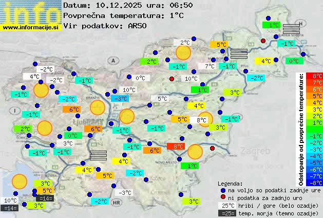 Trenutno vreme po Sloveniji