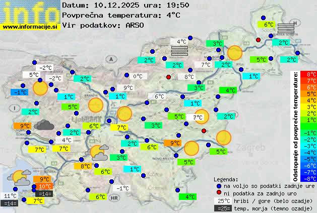 Trenutno vreme po Sloveniji