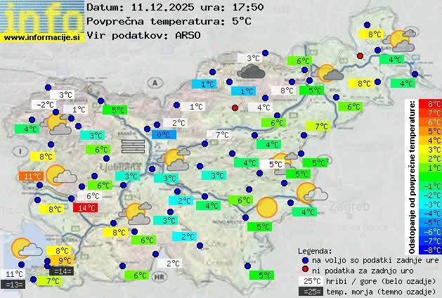 Trenutno vreme po Sloveniji