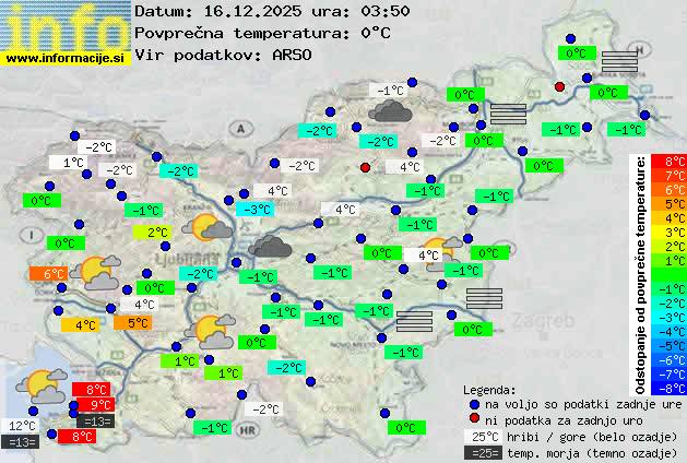 Trenutno vreme po Sloveniji