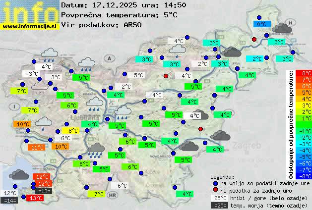 Trenutno vreme po Sloveniji