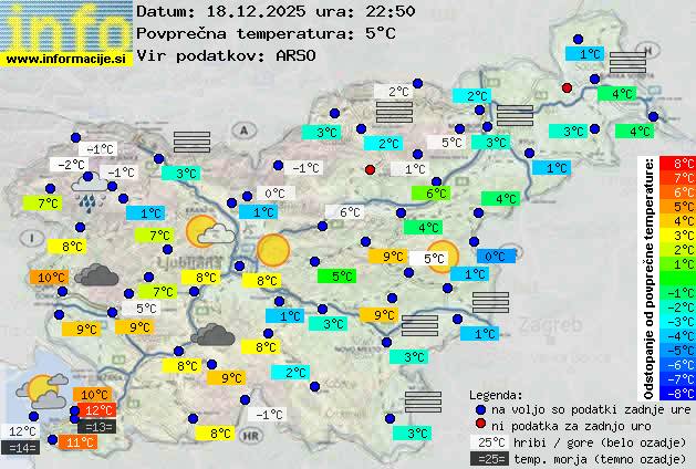 Trenutno vreme po Sloveniji