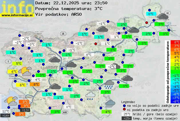 Trenutno vreme po Sloveniji