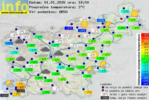 Trenutno vreme po Sloveniji