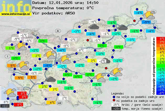 Trenutno vreme po Sloveniji