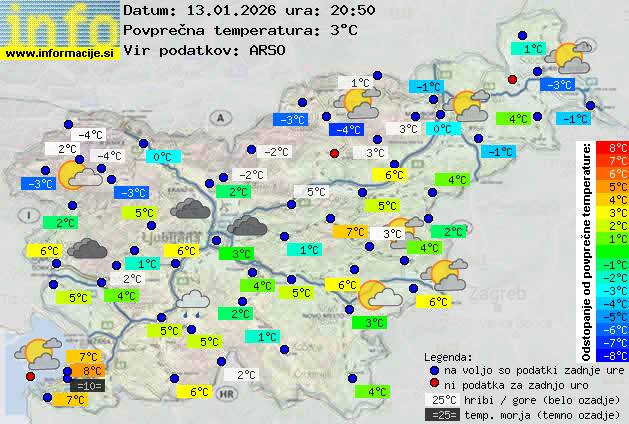 Trenutno vreme po Sloveniji