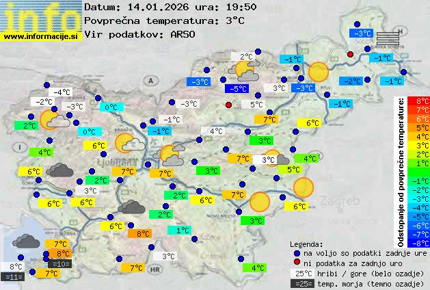 Trenutno vreme po Sloveniji
