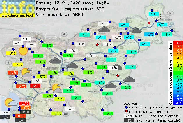 Trenutno vreme po Sloveniji