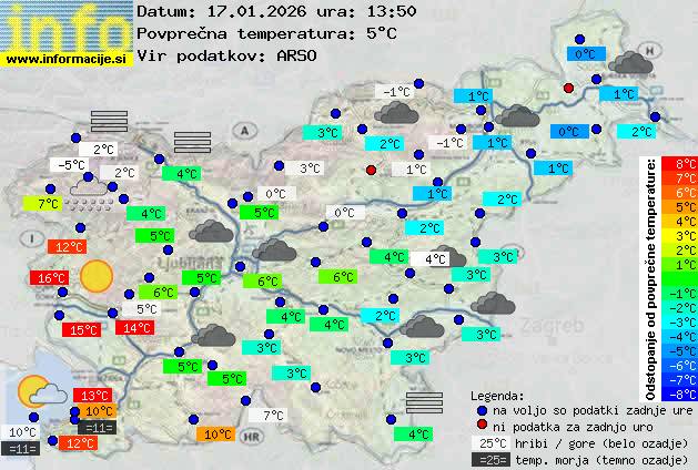 Trenutno vreme po Sloveniji