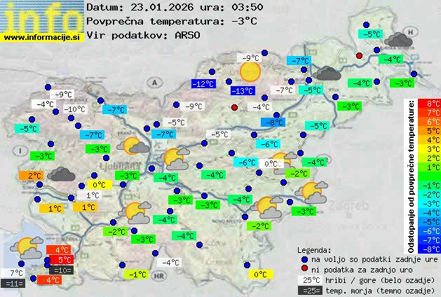 Trenutno vreme po Sloveniji