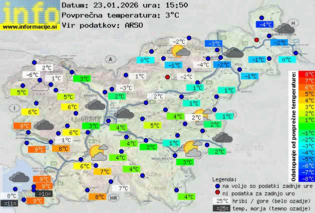 Trenutno vreme po Sloveniji