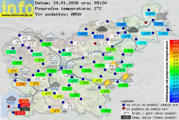 Trenutno vreme po Sloveniji
