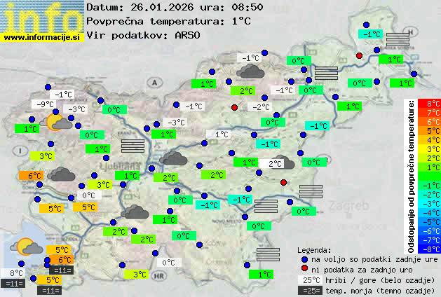 Trenutno vreme po Sloveniji