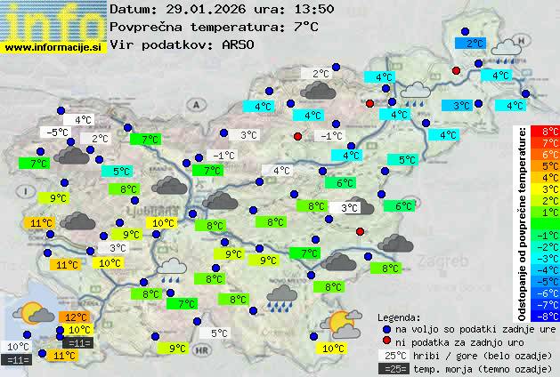Trenutno vreme po Sloveniji