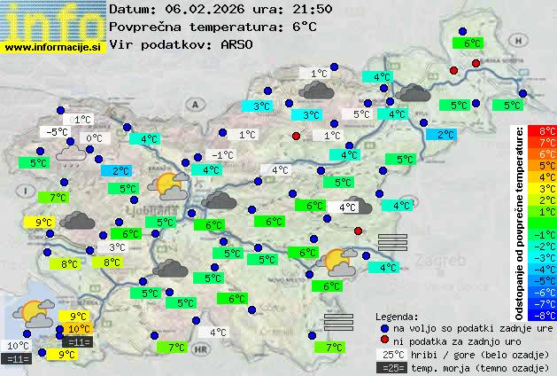 Trenutno vreme po Sloveniji