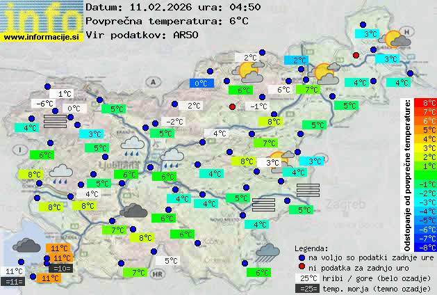 Trenutno vreme po Sloveniji