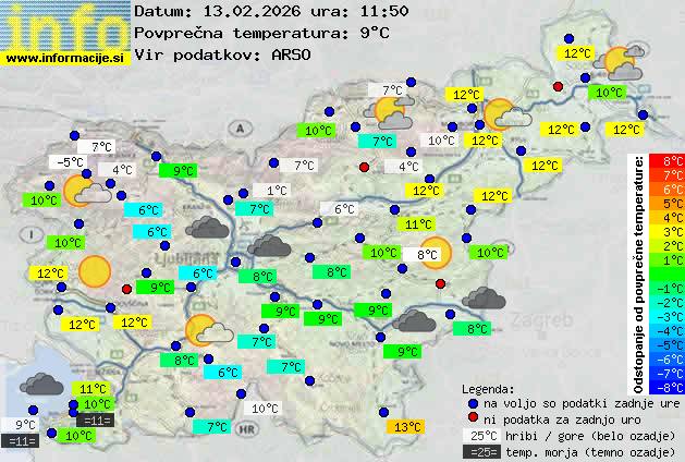 Trenutno vreme po Sloveniji