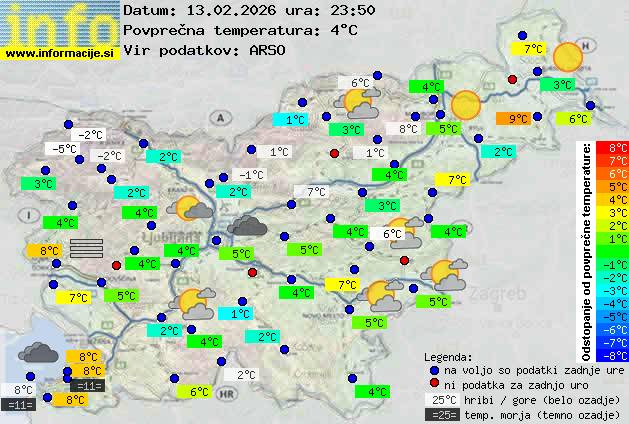 Trenutno vreme po Sloveniji