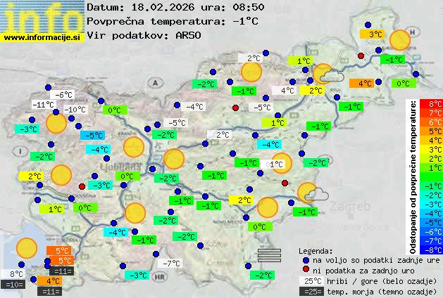 Trenutno vreme po Sloveniji