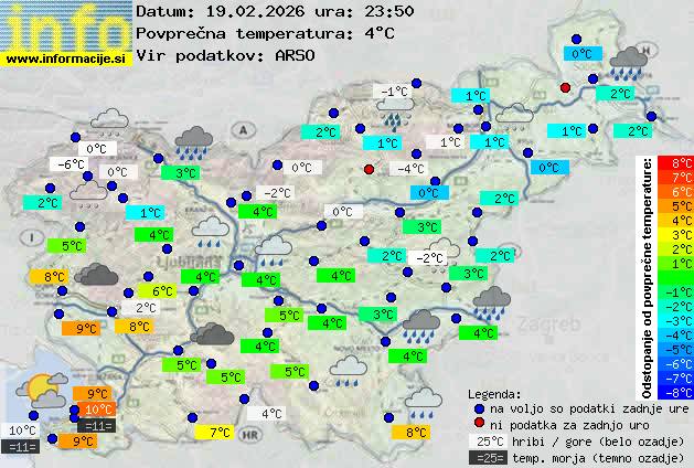 Trenutno vreme po Sloveniji