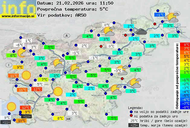 Trenutno vreme po Sloveniji