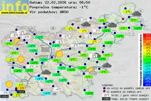 Trenutno vreme po Sloveniji