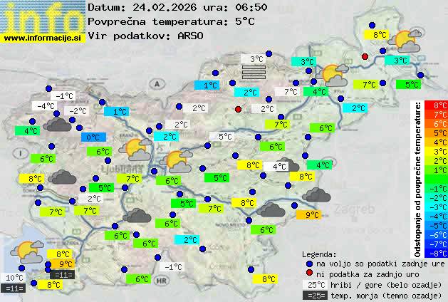 Trenutno vreme po Sloveniji