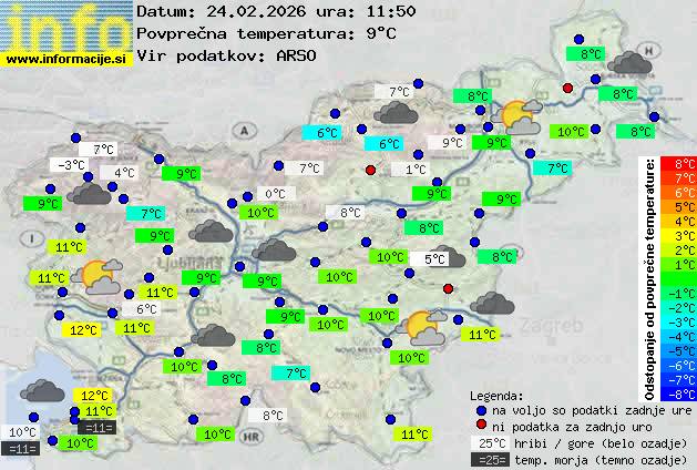 Trenutno vreme po Sloveniji