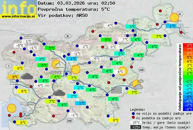 Trenutno vreme po Sloveniji