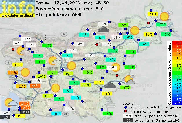 Trenutno vreme po Sloveniji