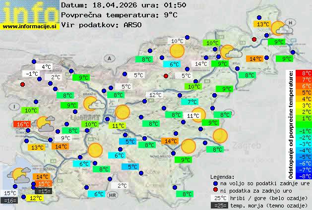 Trenutno vreme po Sloveniji