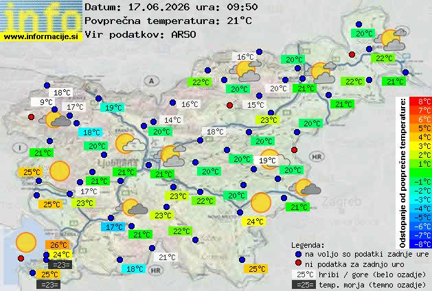 Trenutno vreme po Sloveniji