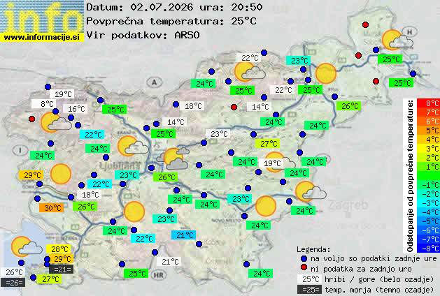 Trenutno vreme po Sloveniji