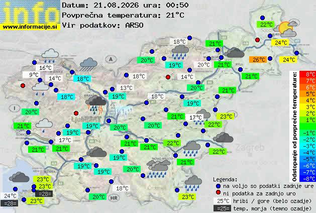 Trenutno vreme po Sloveniji
