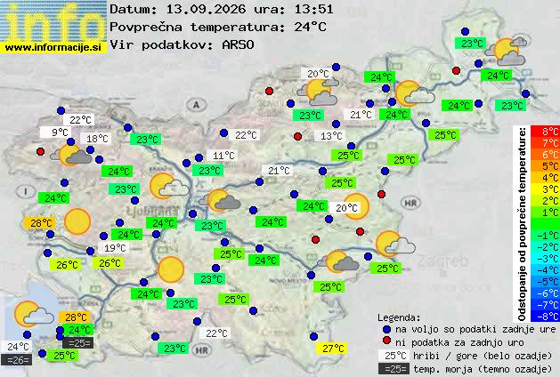 Trenutno vreme po Sloveniji